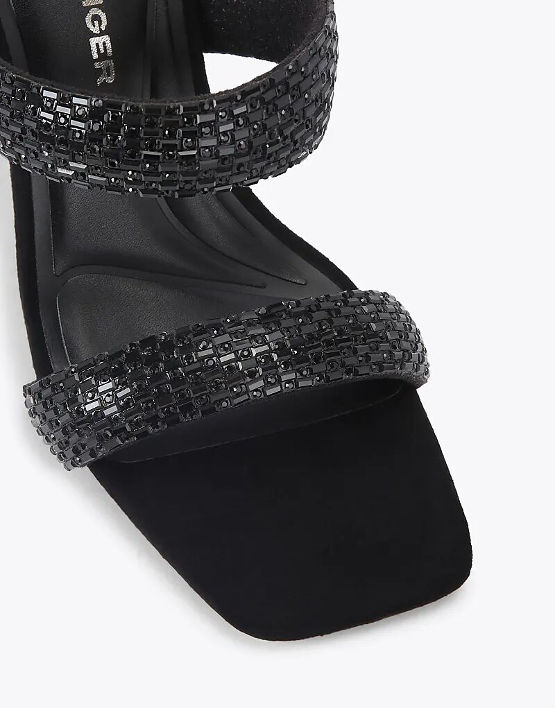 Босоножки KG Kurt Geiger Fleur на каблуке-мюле черного цвета — фото 3