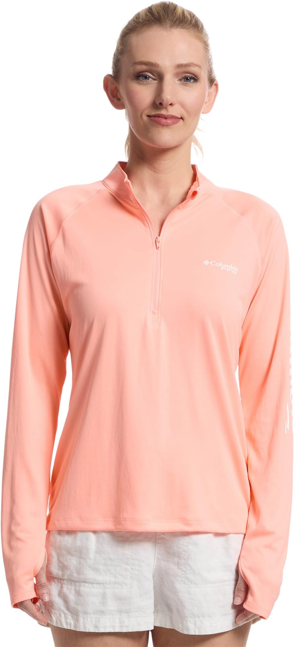 

Футболка Columbia Tidal Tee 1/4 Zip, Tiki Pink/White Logo