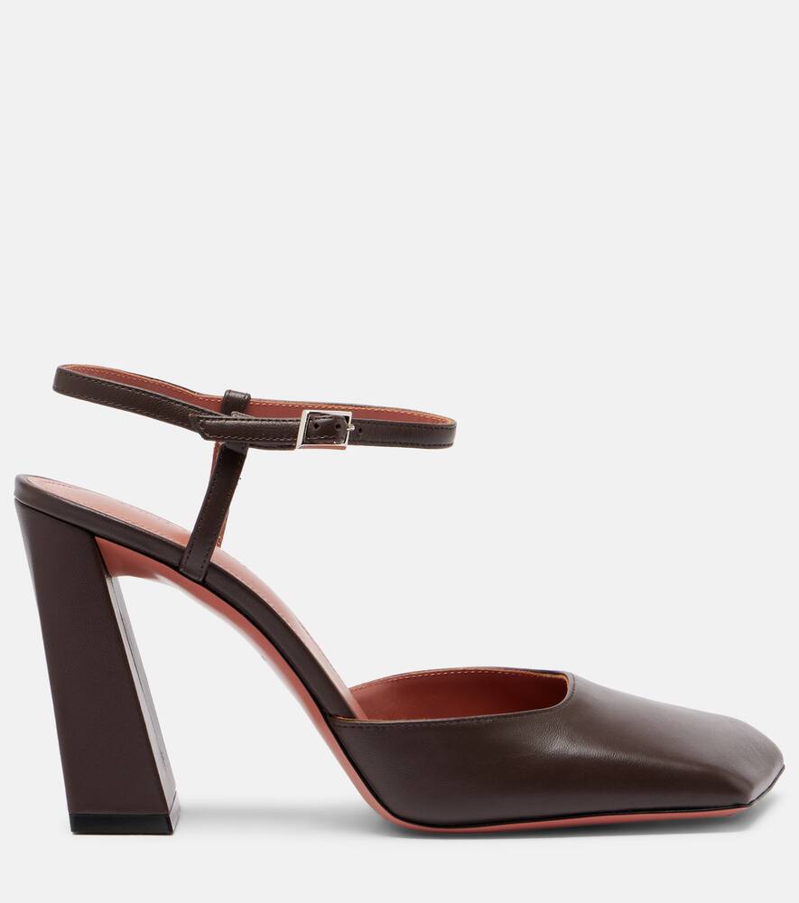 Туфли-лодочки Charlotte 95 из кожи Amina Muaddi, Coffee — фото 4