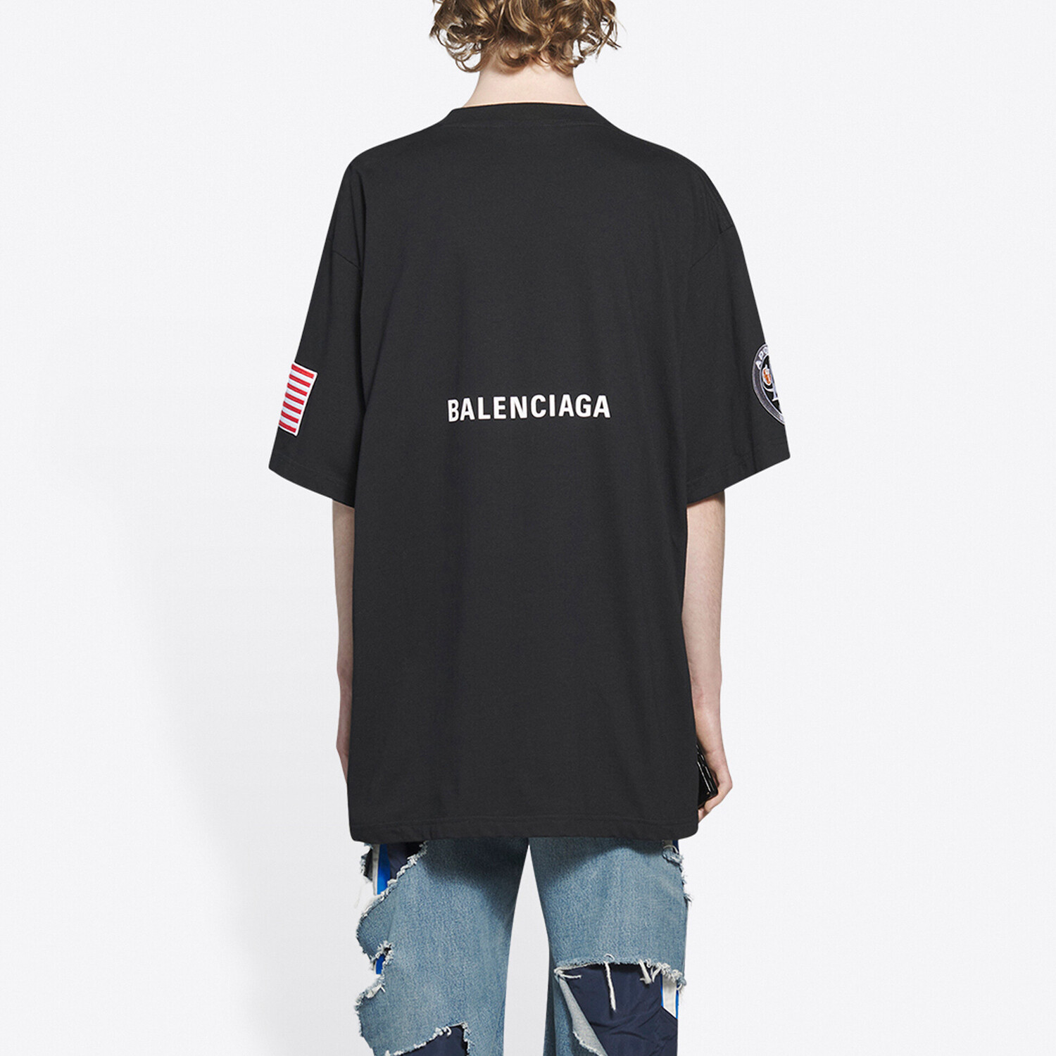 Футболка мужская Balenciaga Nasa Space, черный — фото 4