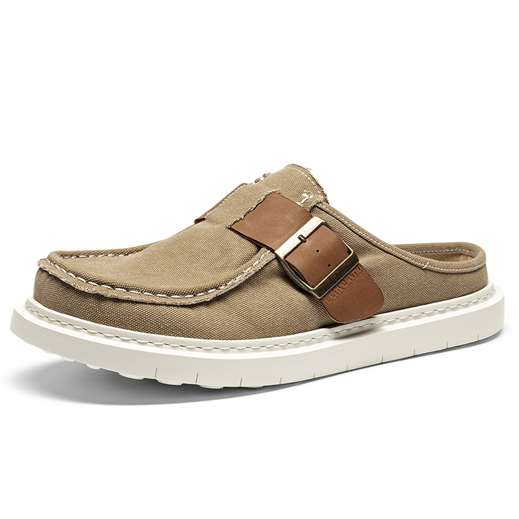 LEAVELAND Закрытые тапочки мужские светло-коричневые, цвет Light Brown — фото 2
