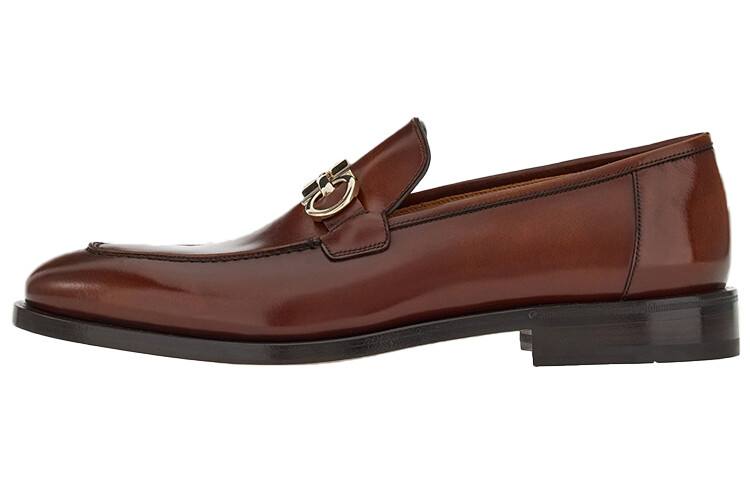 Кожаные мокасины с бляшкой Gancini Ferragamo