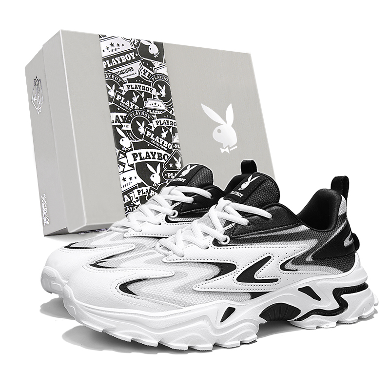 

Низкие массивные кроссовки мужские Playboy, White Black