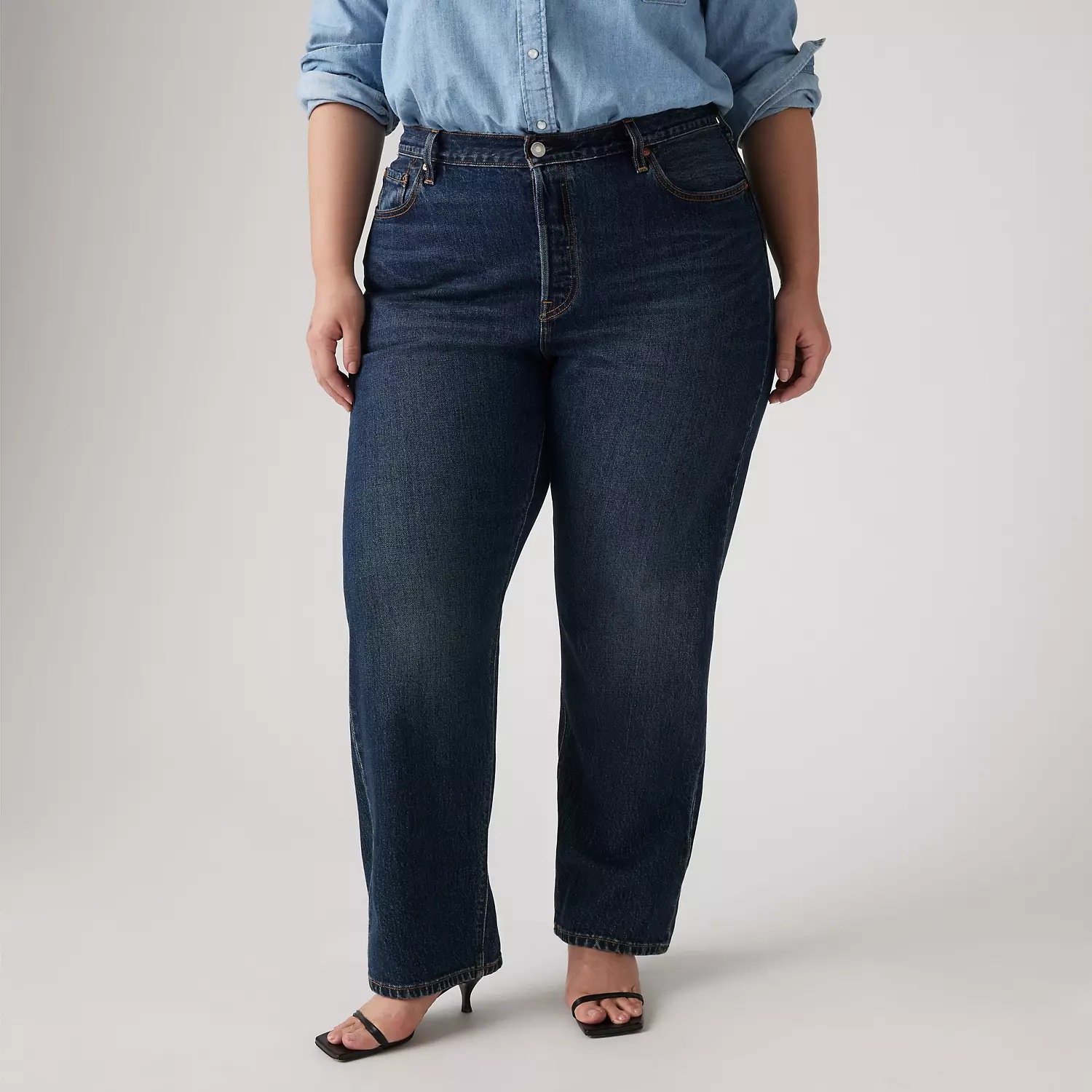 501 Оригинальные женские джинсы (большие размеры) Levi's, цвет Same Intent Plus - Dark Wash — фото 2