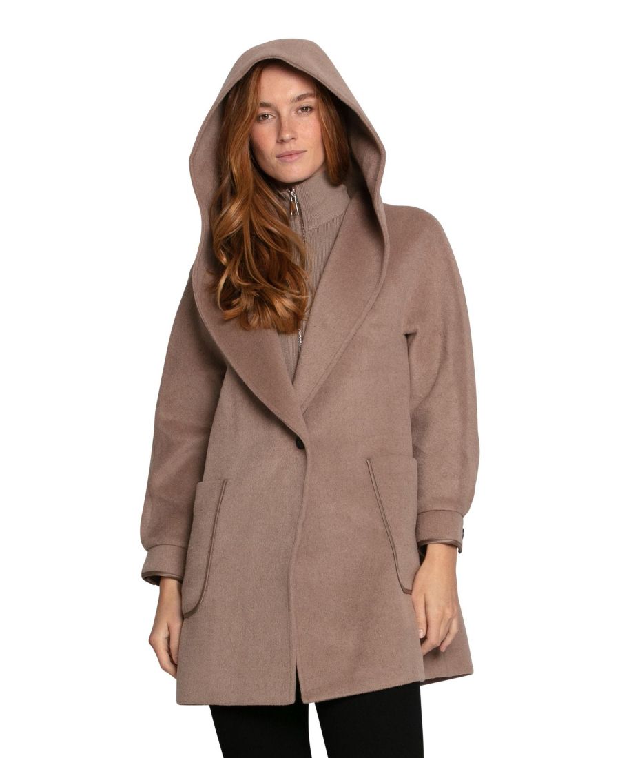 

Женское пальто Next To You с капюшоном из шерстяной смеси Belle & Bloom, Brown