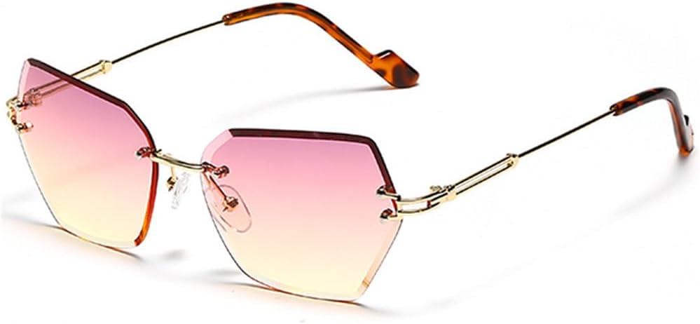 

Мужские солнцезащитные очки без оправы с многоугольным оправом, женские солнцезащитные очки с крупной оправой и градиентным переходом цвета, защита от УФ-излучения UV400 LANGSER, 4