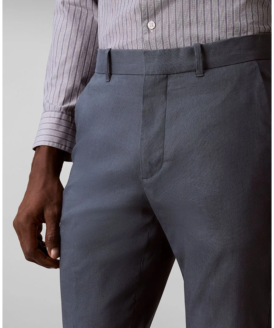 Мужские брюки из льняной смеси, зауженного кроя Calvin Klein — фото 4
