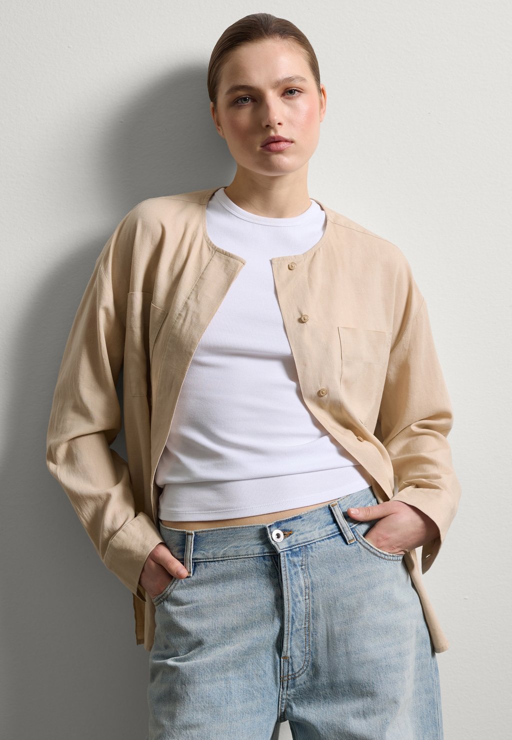 

Блуза WITH POCKETS. Stefanel, бежевый