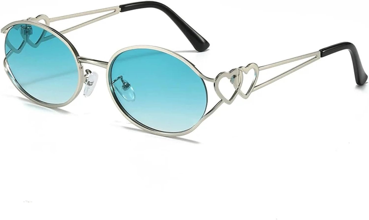 

Овальные солнцезащитные очки в стиле стимпанк для мужчин и женщин, модные металлические очки для активного отдыха, велоспорта, защита от УФ-излучения UV400 TKKTLLT, Silver Green