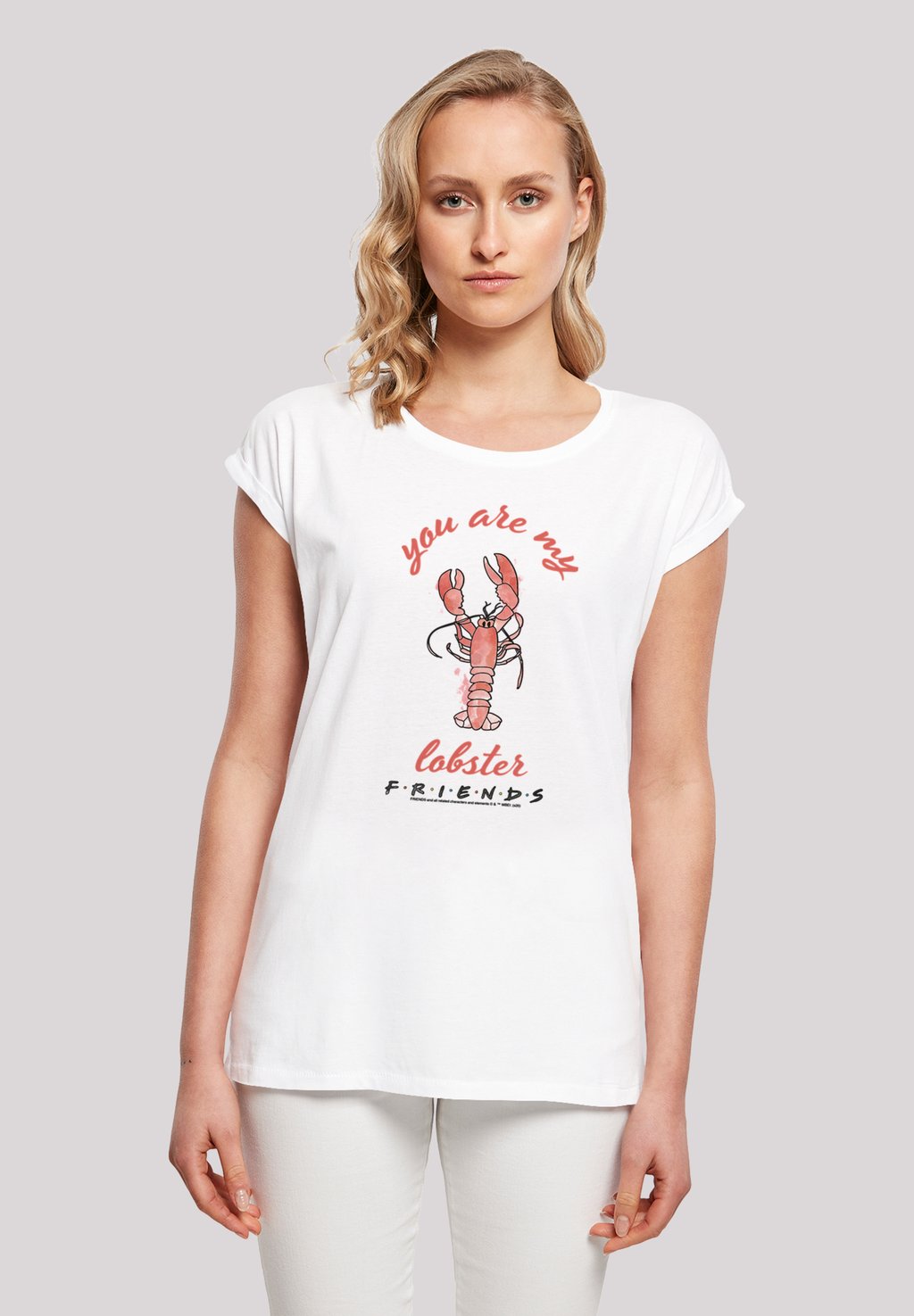 

Футболка с принтом EXTENDED SHOULDER FRIENDS LOBSTER F4NT4STIC, белый