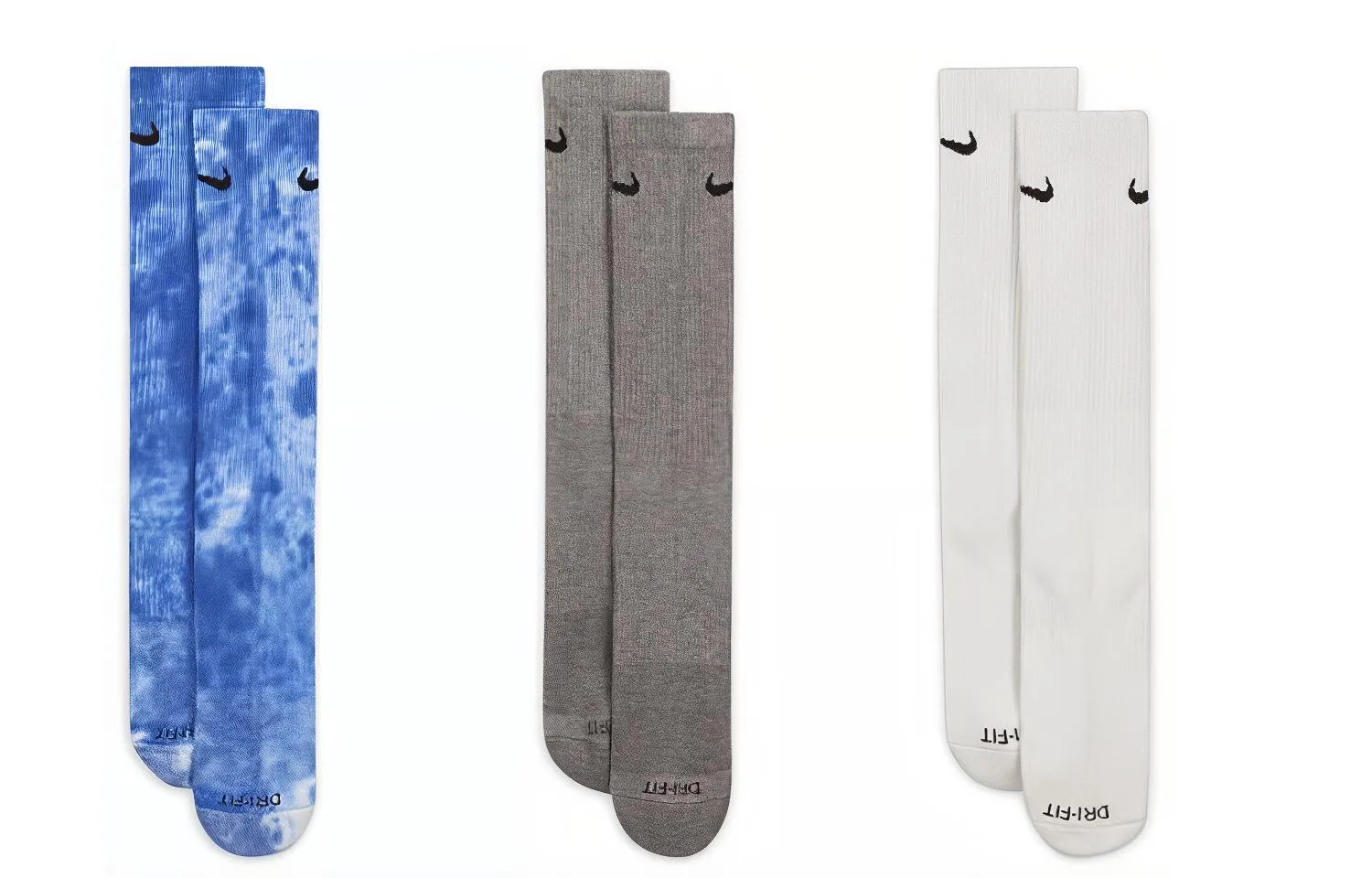 Носки гольф унисекс набор из 3 пар Nike, 3 Pack (Mountain White+Carbon Gray+Game Royal Blue)