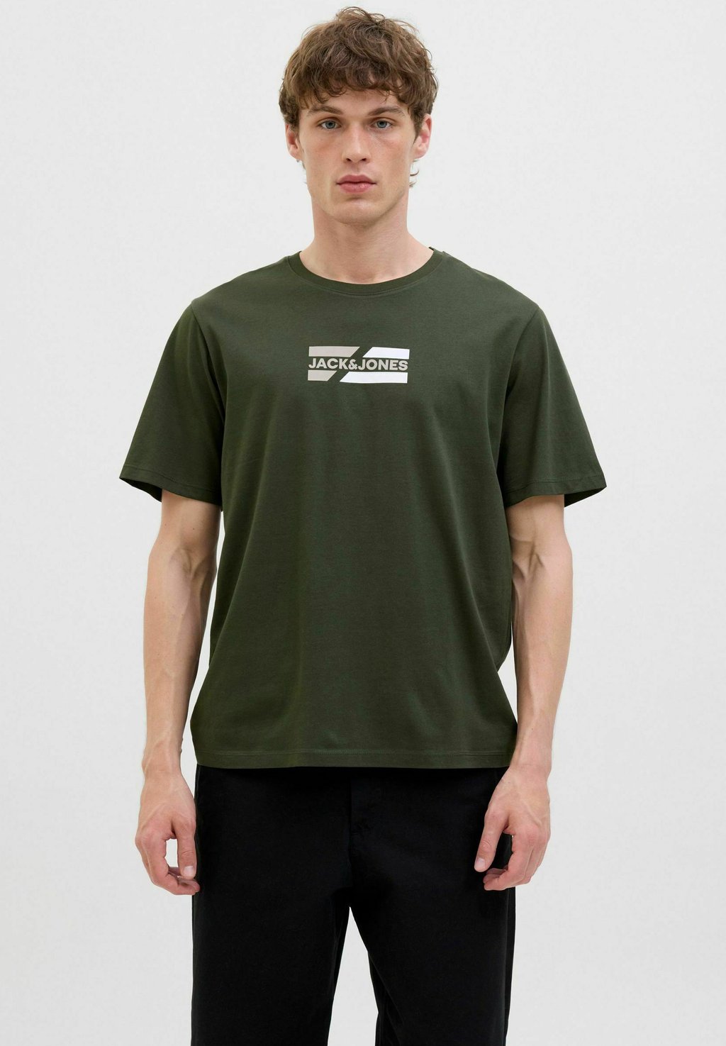 

Рубашка с принтом LOGO RUNDHALS Jack & Jones, хаки
