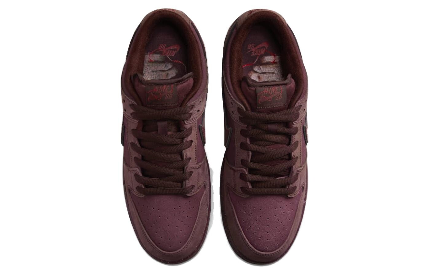 Мужские кроссовки для скейтбординга Nike Dunk SB Low, Бургундия — фото 4