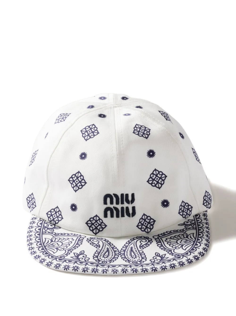 

Бейсбольная кепка с принтом пейсли MIU MIU, белый
