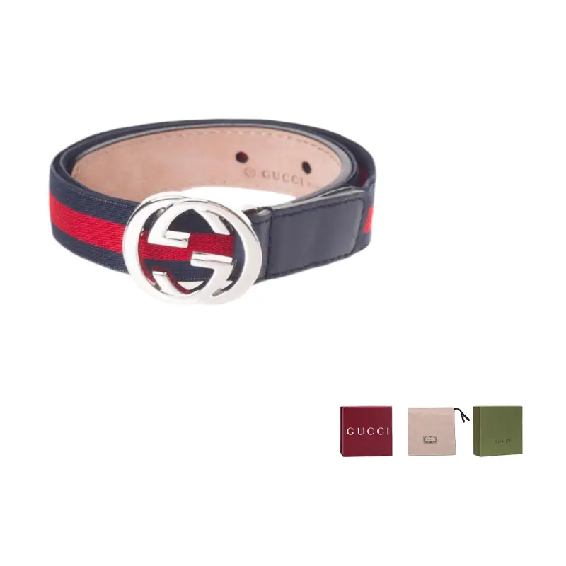 

GUCCI Палантин палладиевый с пряжкой G, Red/Blue