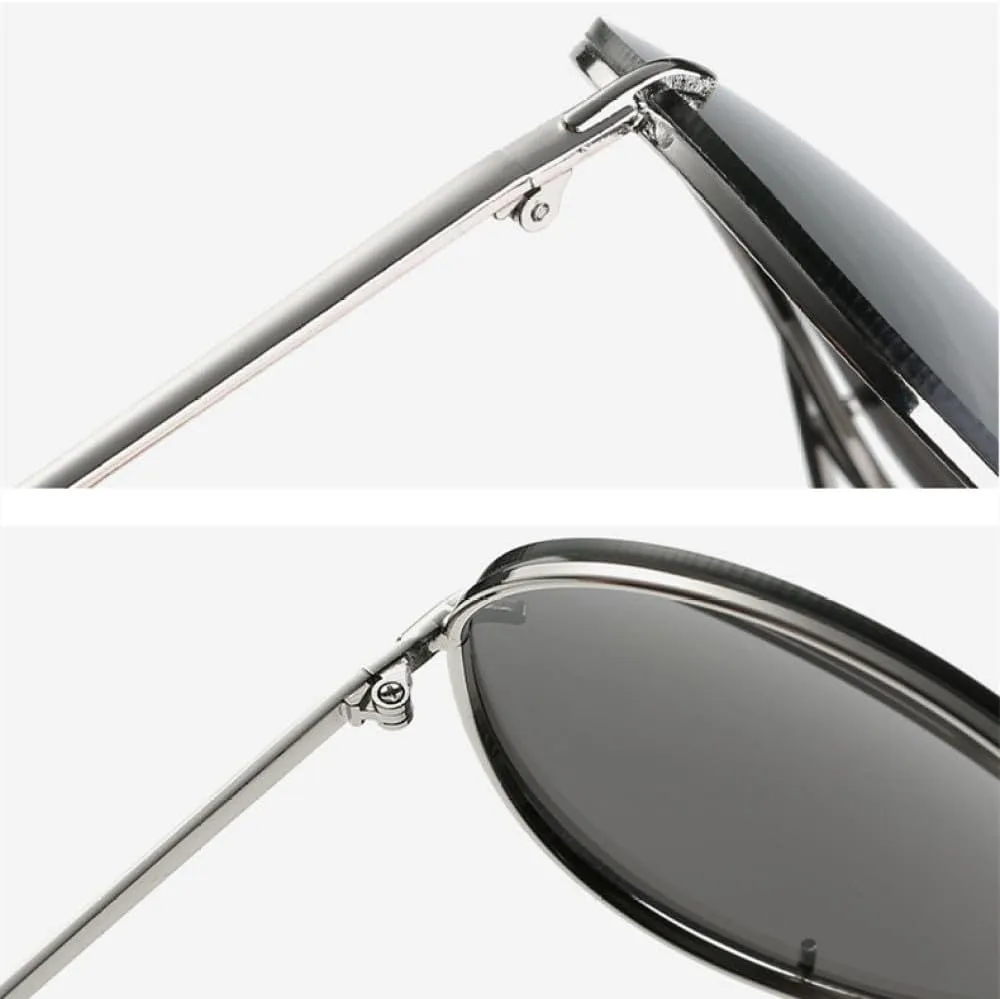 

Женские солнцезащитные очки, роскошные зеркальные металлические солнцезащитные очки, модные женские очки с защитой от УФ-излучения UV400 generic, Gold-clear