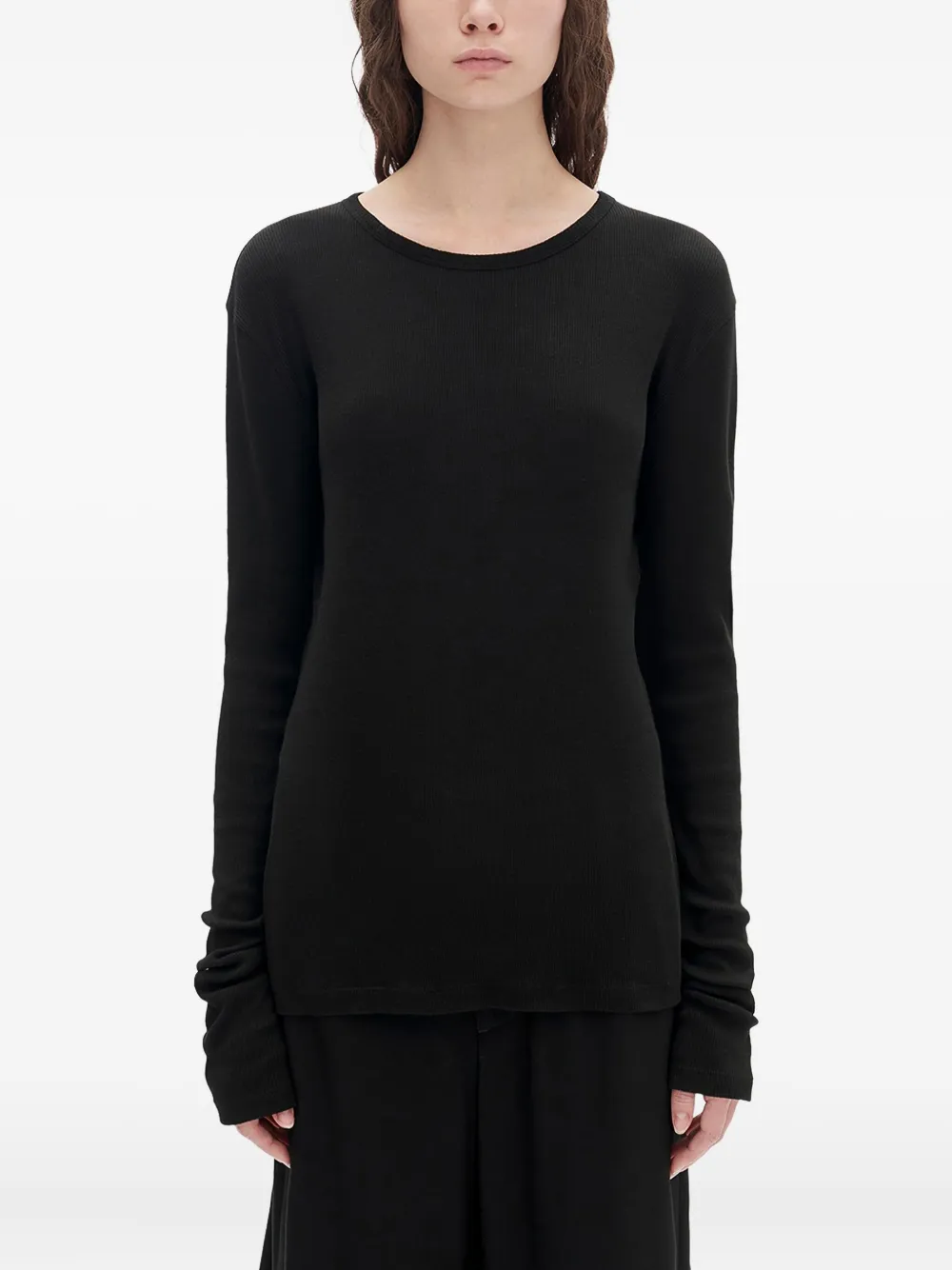 

Рифленая футболка с длинными рукавами Fiene Ann Demeulemeester, черный