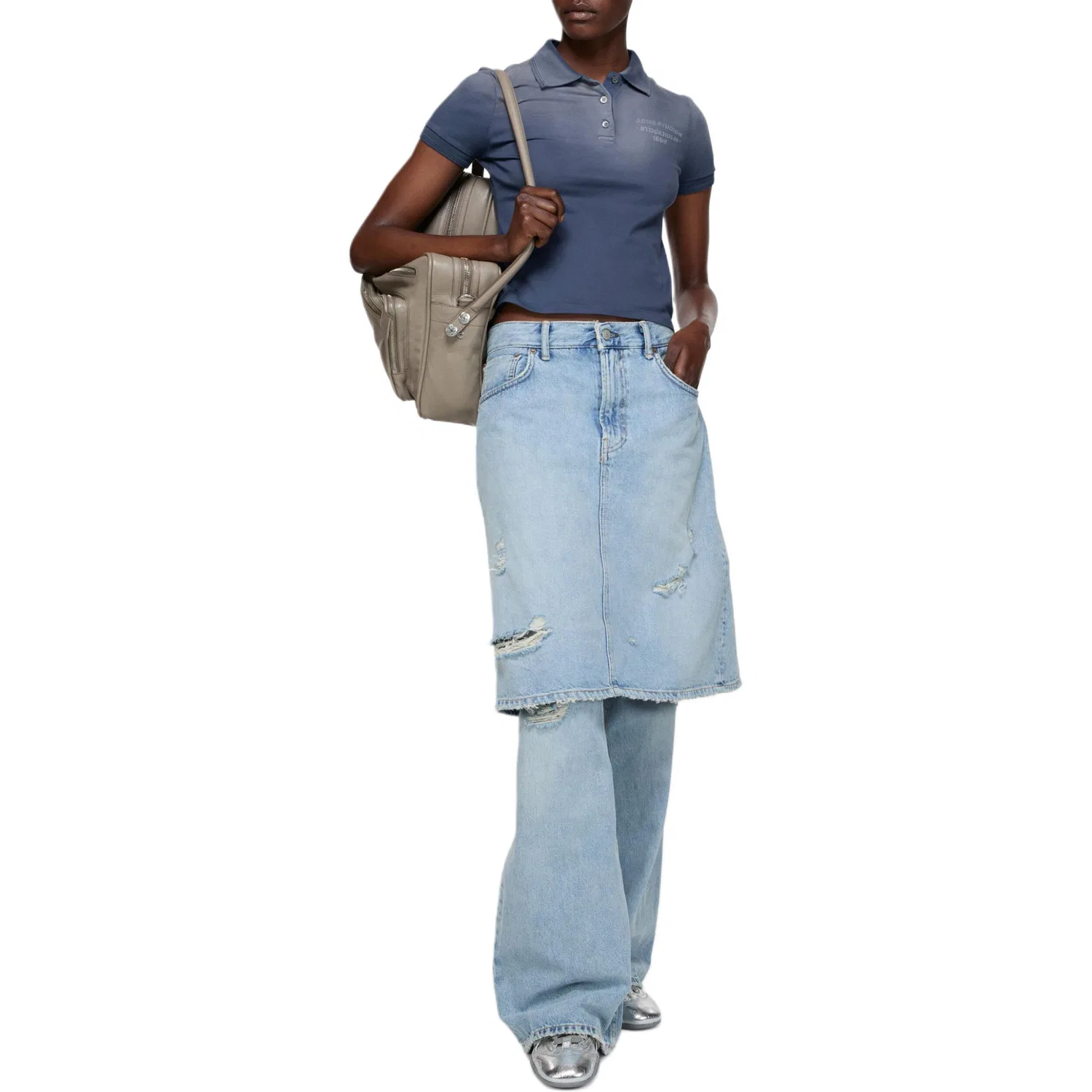 Поло женское SS26 Acne Studios, Blue — фото 4