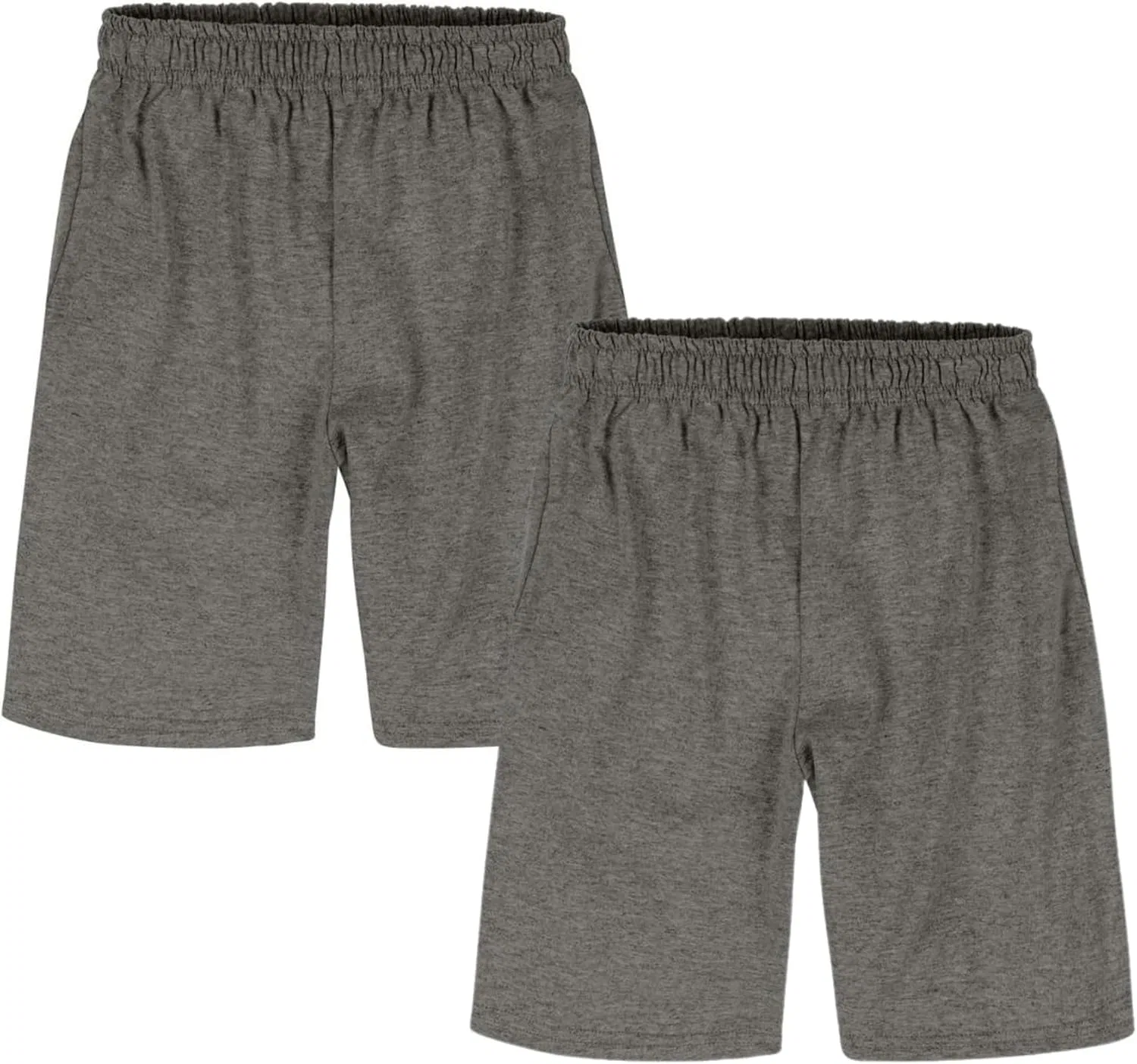 Комплект из двух хлопковых шорт Hanes для мальчиков, с карманами, без застежек, Charcoal Heather