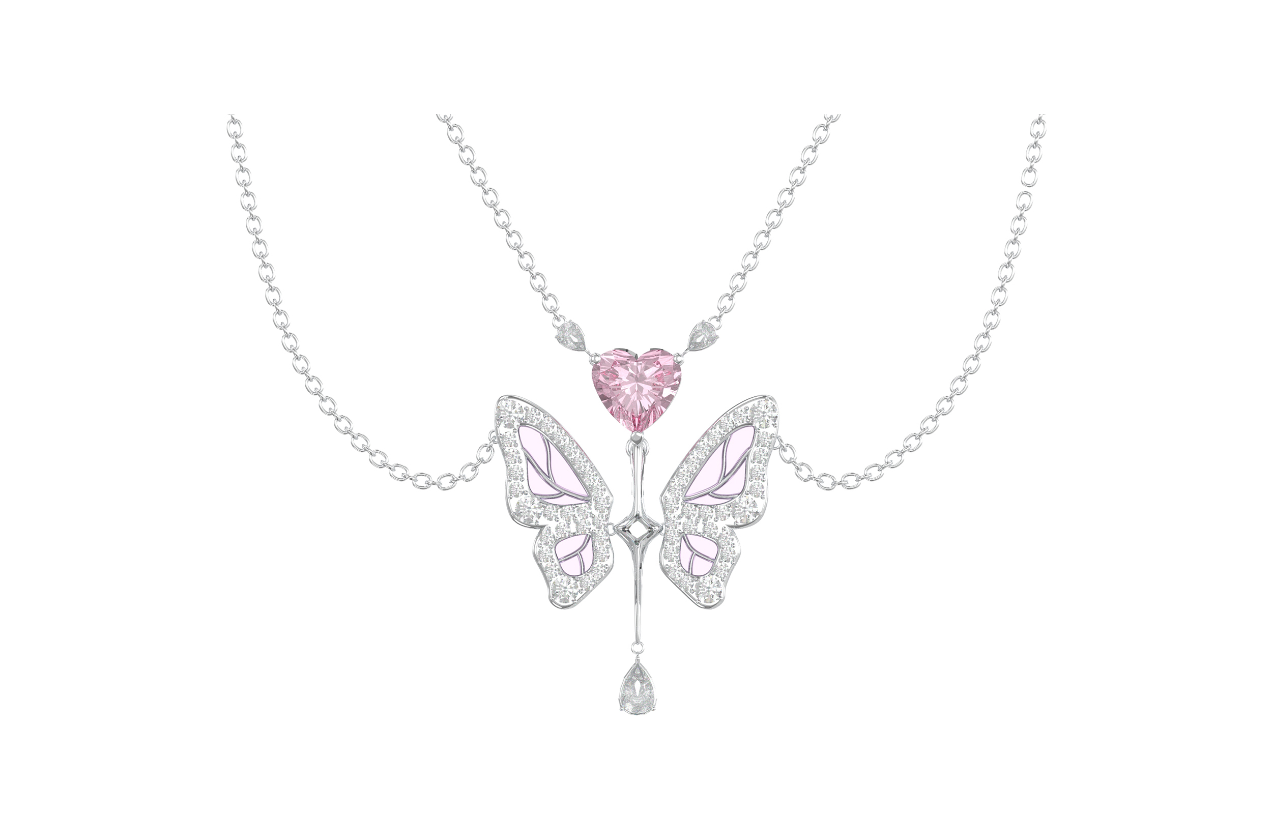 

Niche Design Collarbone Chain Women's VIVIWELL, Dream Heart Butterfly Necklace + Exquisite Gift Box