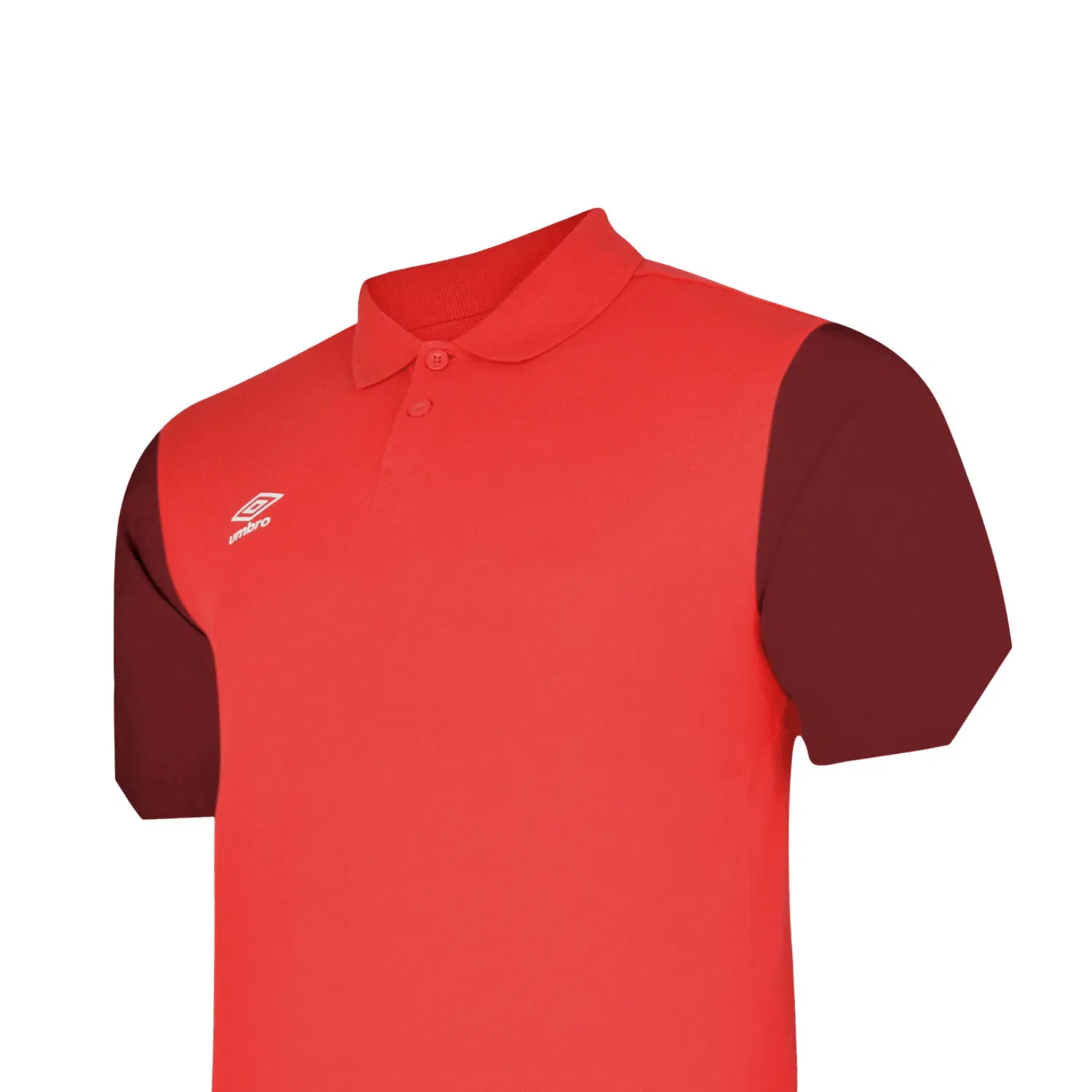 Футболка-поло для мальчиков с контрастными рукавами Umbro, малиновый — фото 2