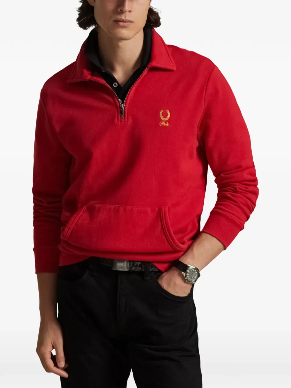 Рубашка-поло с карманом на молнии Polo Ralph Lauren, красный — фото 3