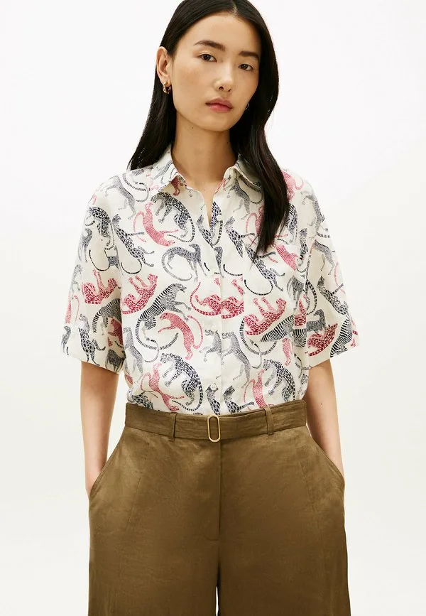 Блузка на пуговицах Tommy Hilfiger, Leopard Baroque Rwb