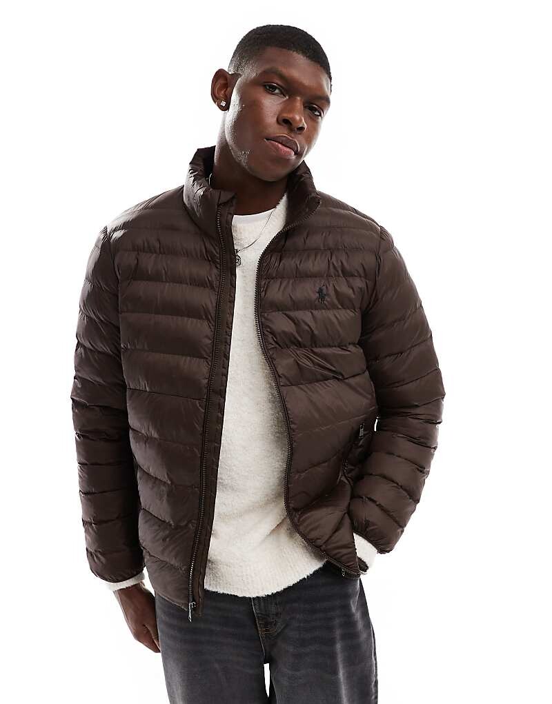 

Коричневая легкая утепленная куртка-пуховик Polo Ralph Lauren Terra