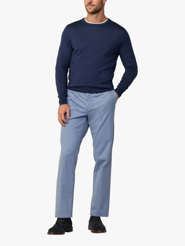 

Свитер с круглым вырезом из мериносовой шерсти и шелка Hackett London, Navy