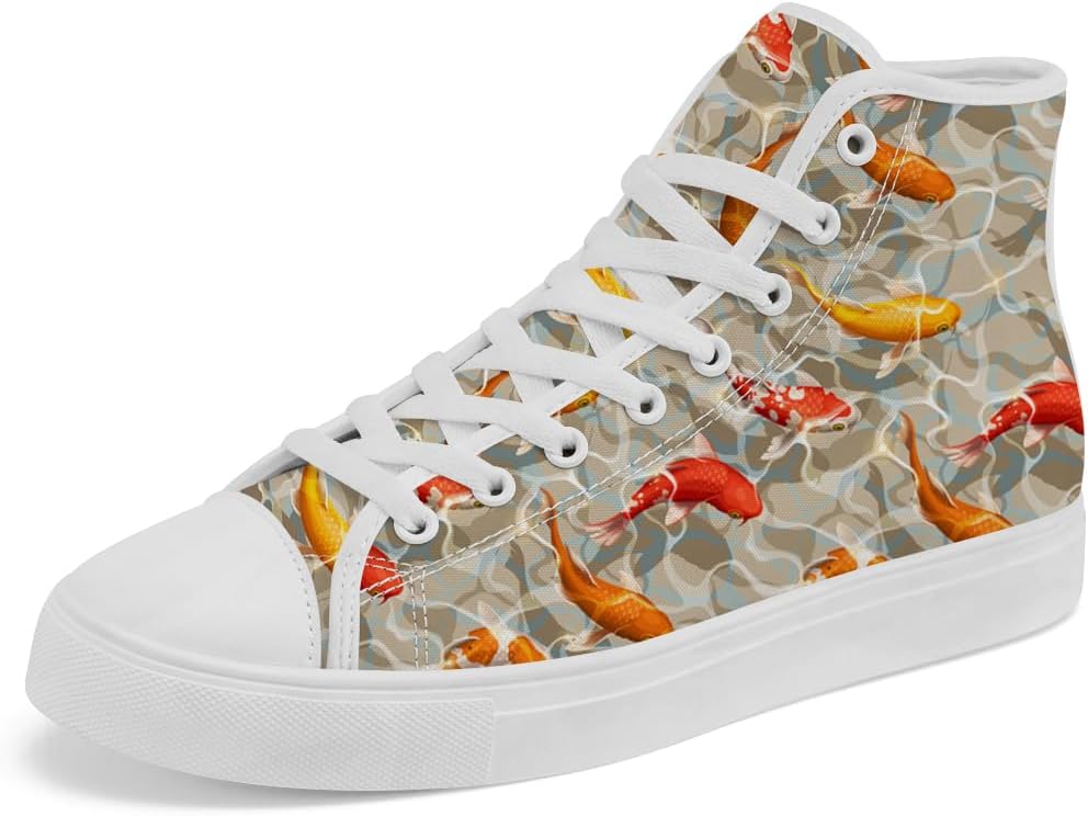 

Кеды Chebing Carp высокие на шнуровке с рисунком рыбы, повседневные кроссовки для женщин и мужчин, желтый