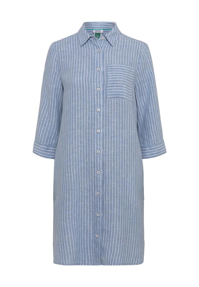 

Нагрудный карман льняного платья Cecil, цвет 26261 chambray fo