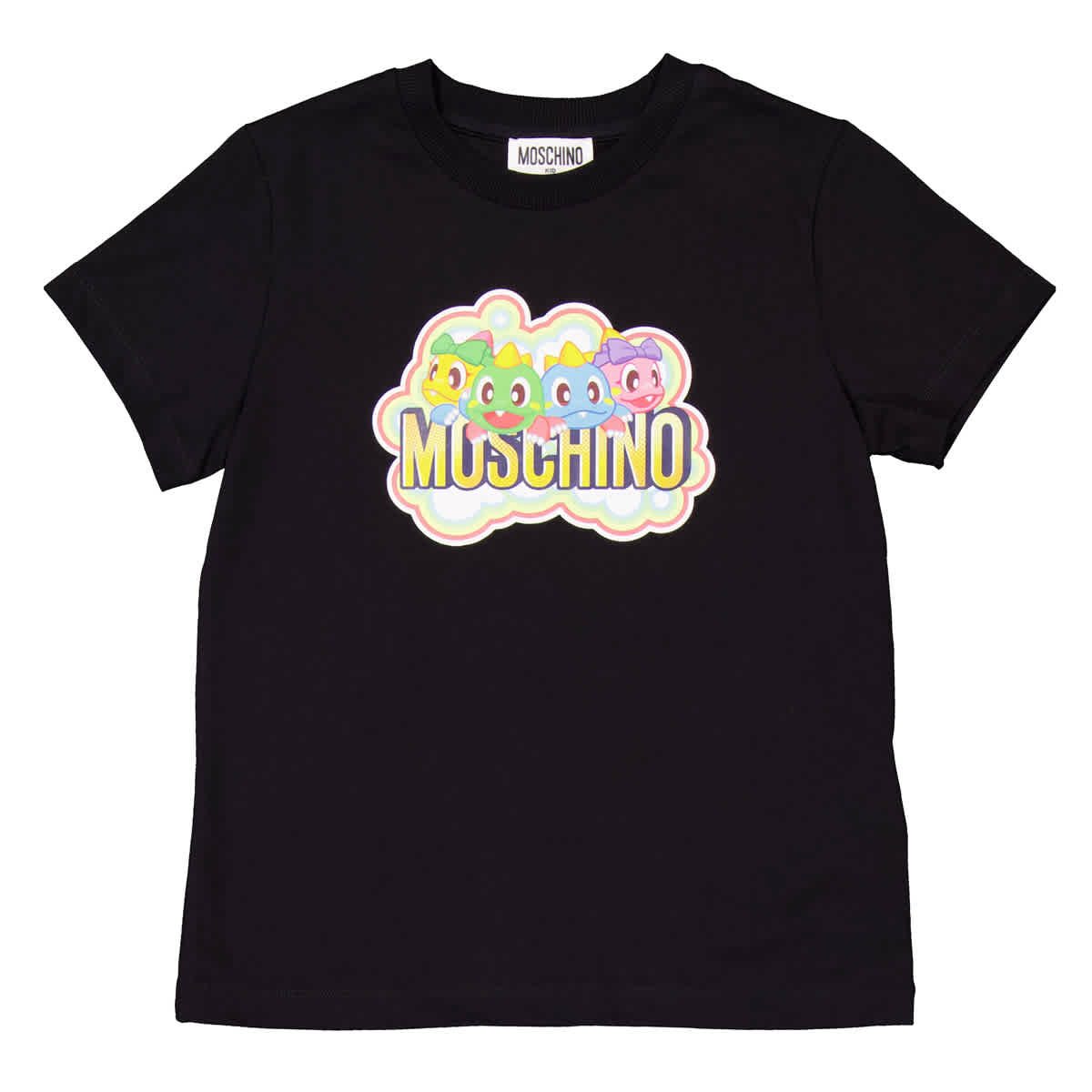 

Футболка с круглым вырезом и принтом логотипа Moschino Boys, черный