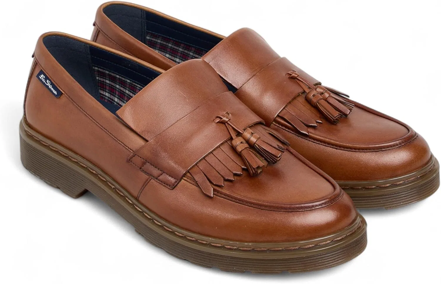 Лоферы мужские с кисточками из натуральной кожи, Tan Infinity Leather — фото 2