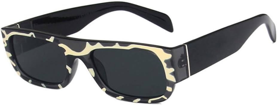 

Солнцезащитные очки в стиле ретро, ​​маленькие прямоугольные, для женщин, модные, фиолетовые, с защитой от УФ-излучения UV400, трендовые солнцезащитные очки для мужчин MTZJH, Pattern Gray