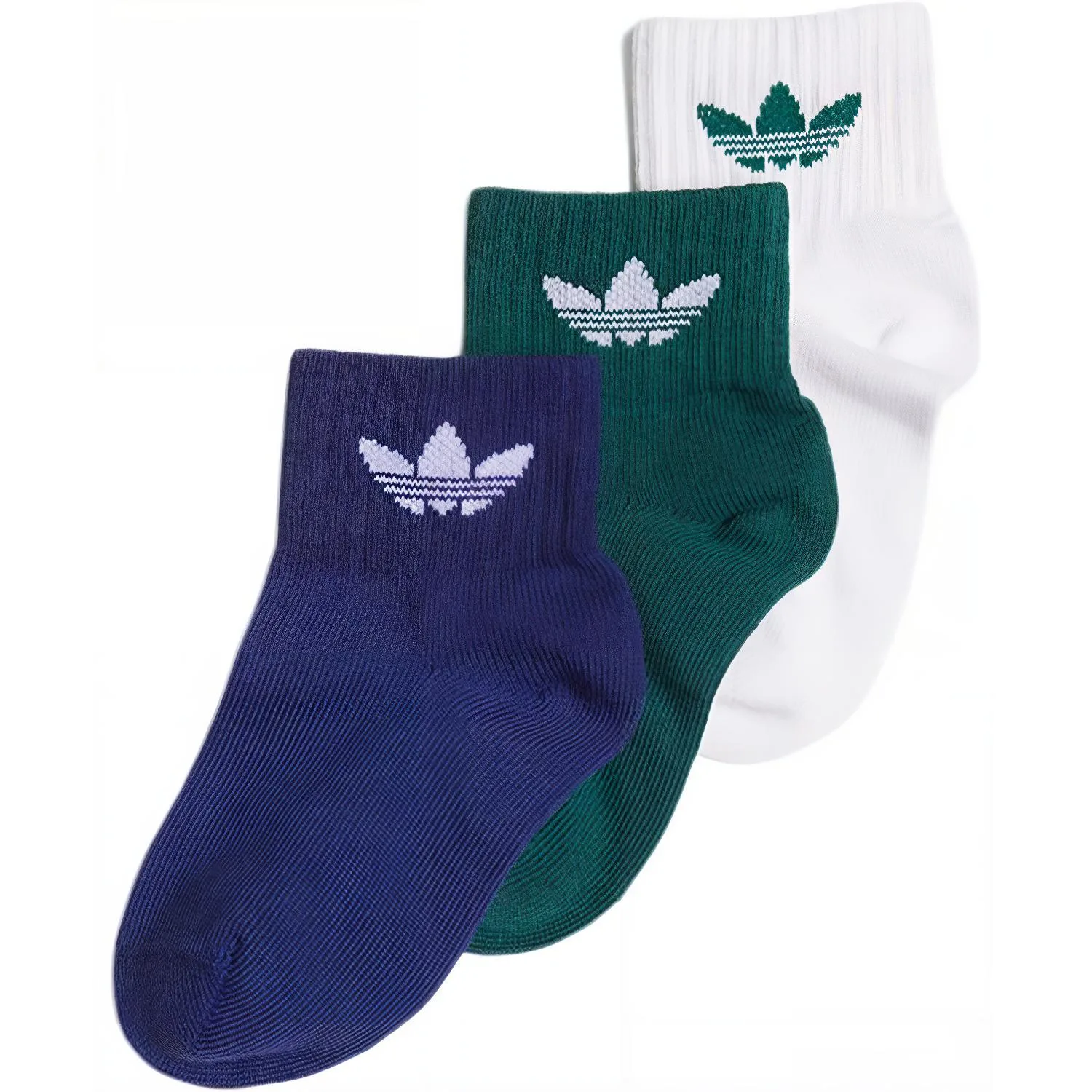 Adidas Originals Детские носки 3 пары белый/ночное небо фиолетовый/лесной зеленый