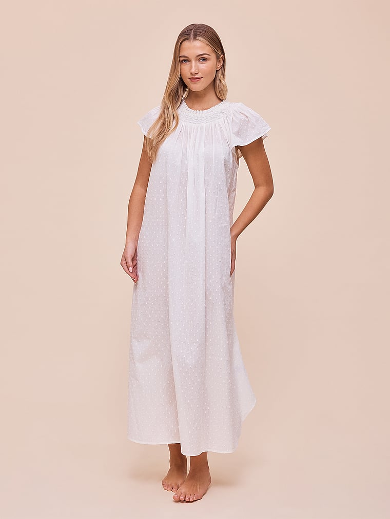 

Длинная ночная рубашка с присборенным воротником Papinelle, ecru