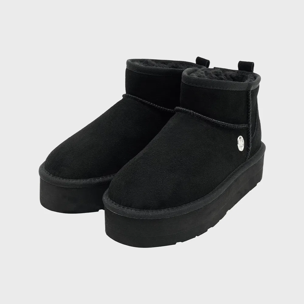 Женские короткие замшевые ботинки Marithé+Franҫois Girbaud W Circle Logo Platform Black