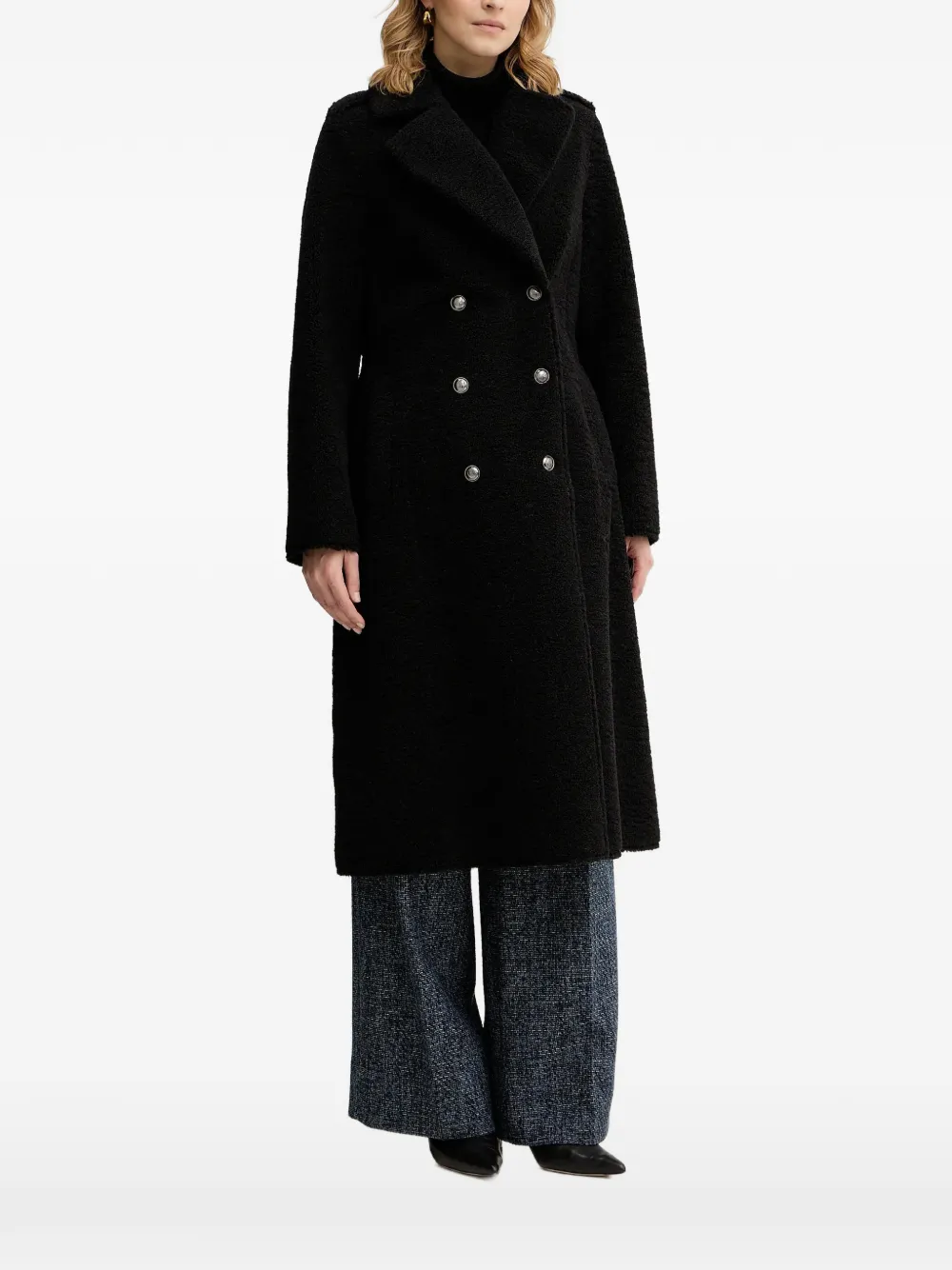 

Двубортное пальто из искусственного меха Guess Usa, черный