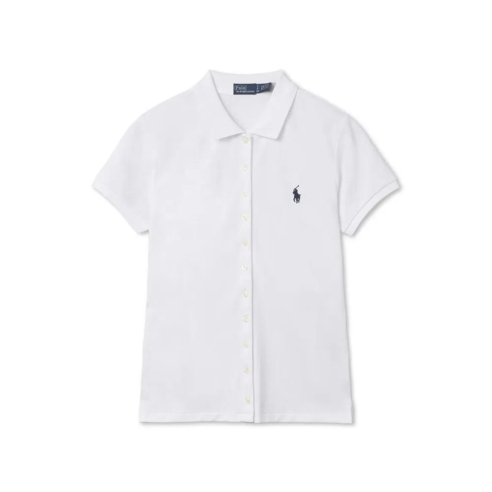 Женская футболка поло с пуговицами белая от Polo Ralph Lauren
