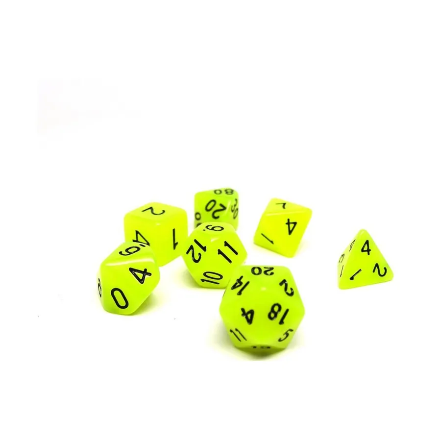 

Желтое свечение в темноте с черным (7), Dice - 7 Piece Poly Sets - Assorted (Easy Roller Dice)