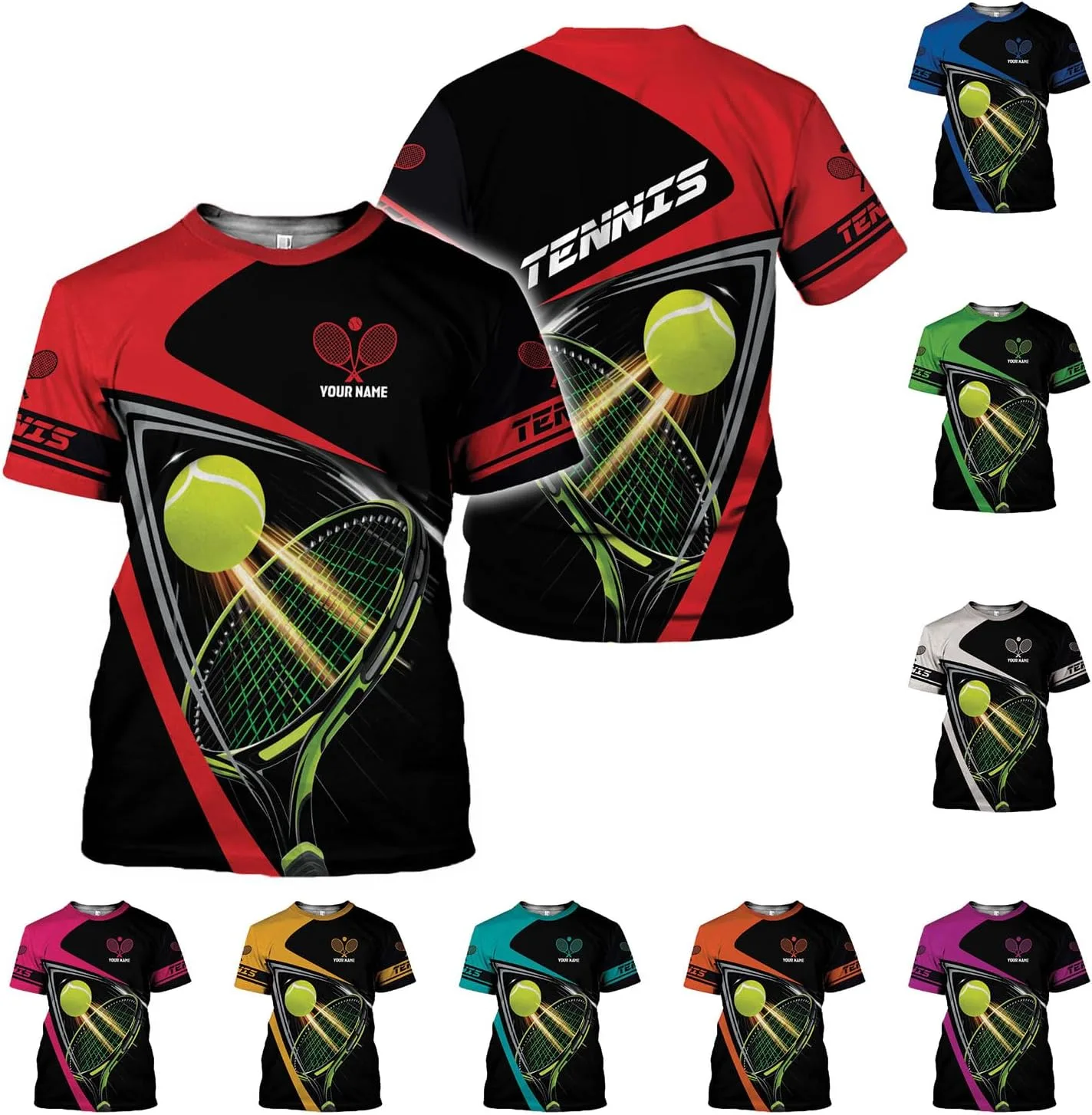 

Персонализированная 3D теннисная футболка Custom для мужчин и женщин Hieprints