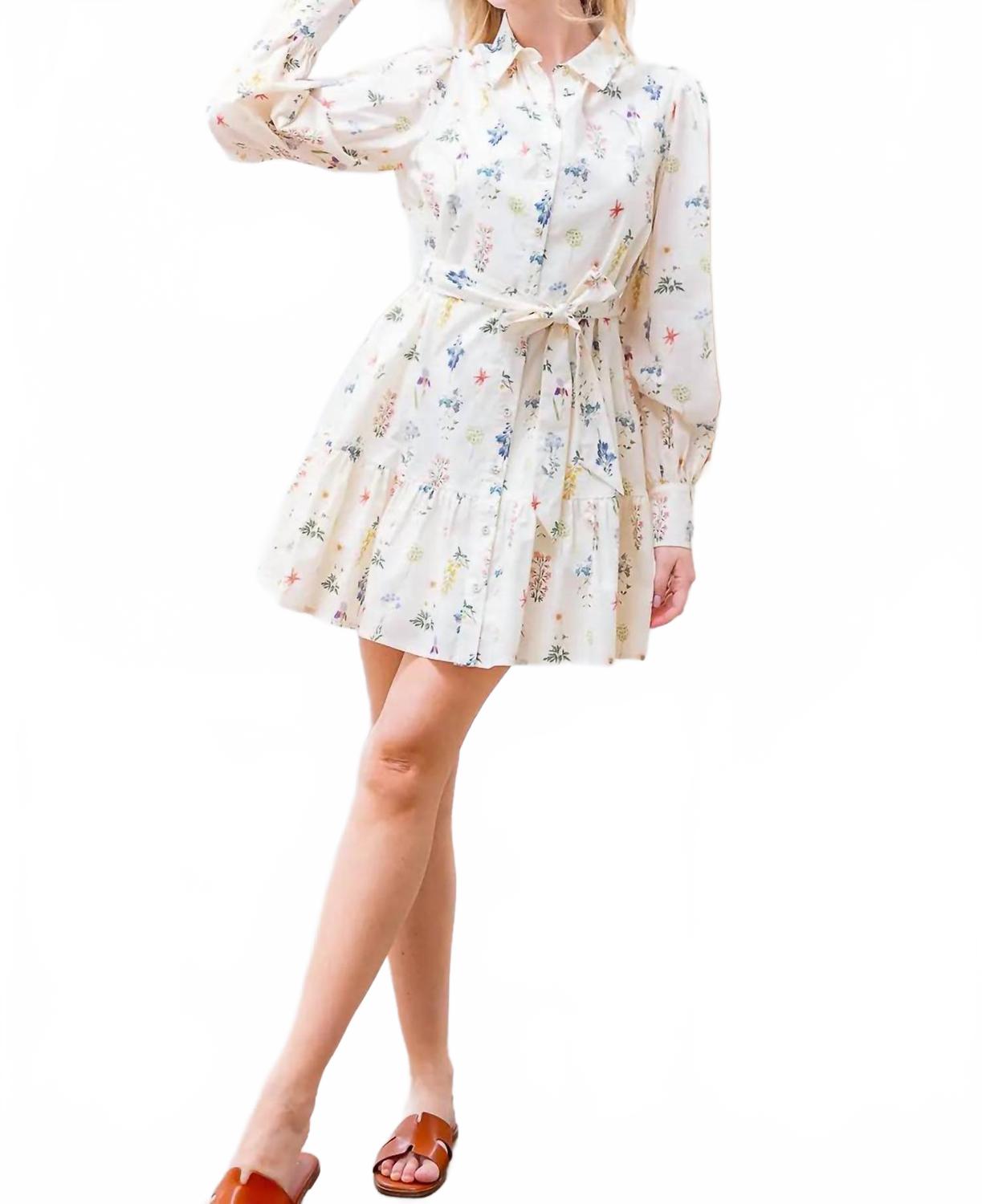 

Taelynn Платье с цветочным принтом на пуговицах, кремово-разноцветное