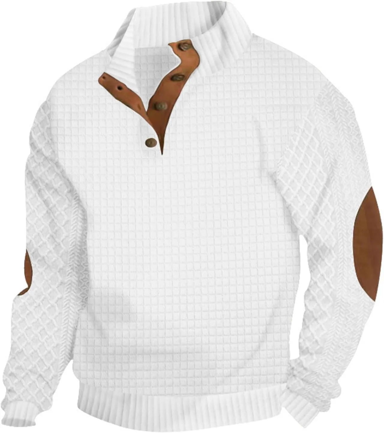 

Мужской осенний свитер из вельвета Vintage Mock Neck Quarter Zip с пуговицами