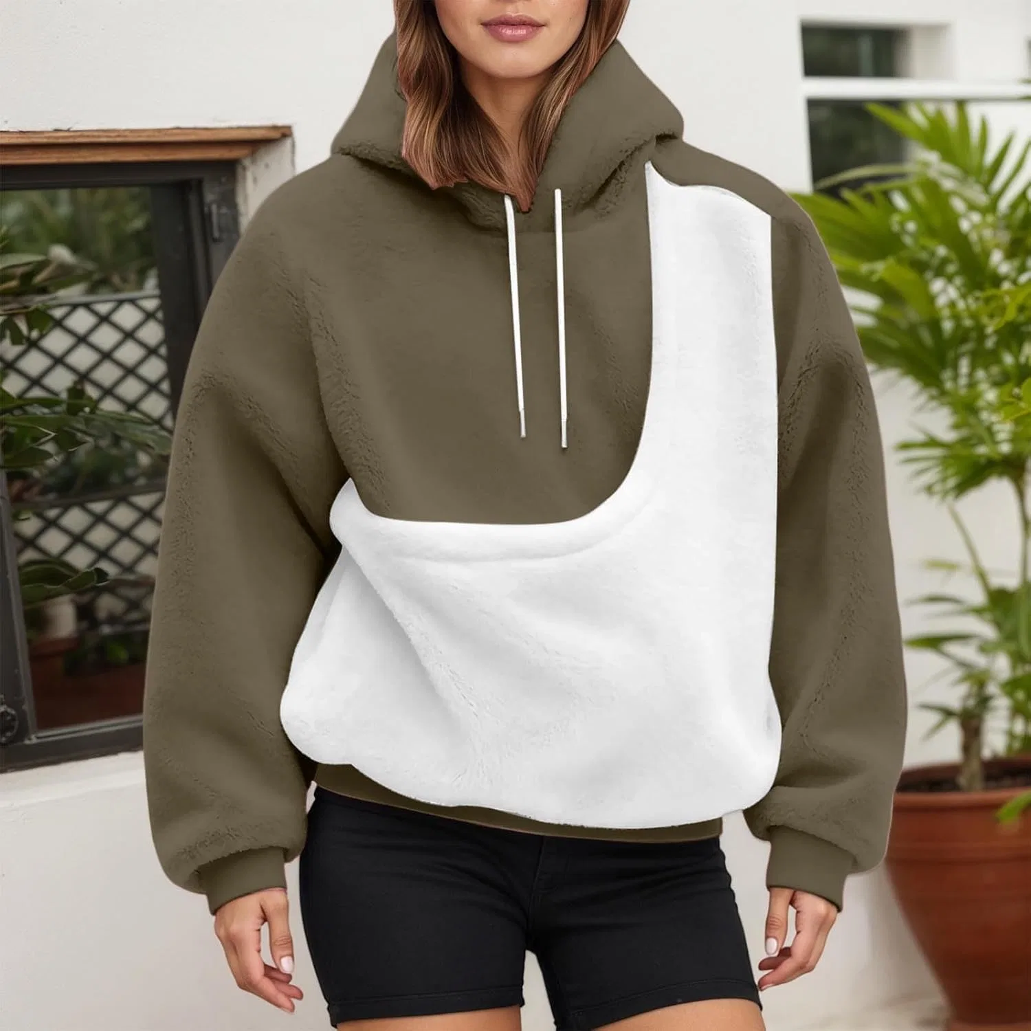 Толстовка с карманом для собаки, Cat Pouch Hoodie, C01 Army Green — фото 3