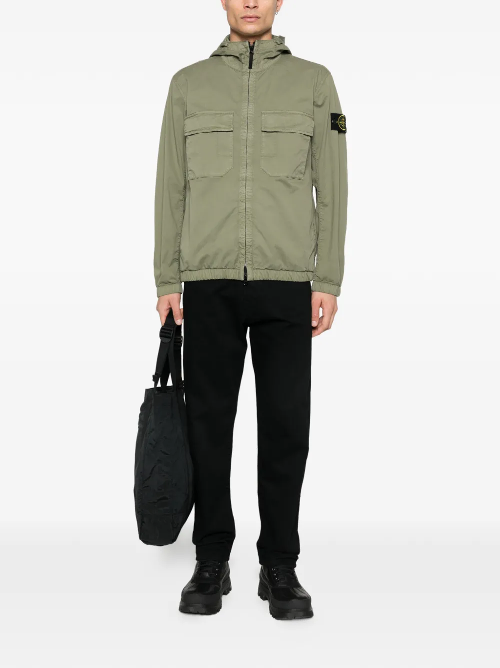 Куртка с капюшоном и накладными карманами Stone Island, зеленый — фото 2