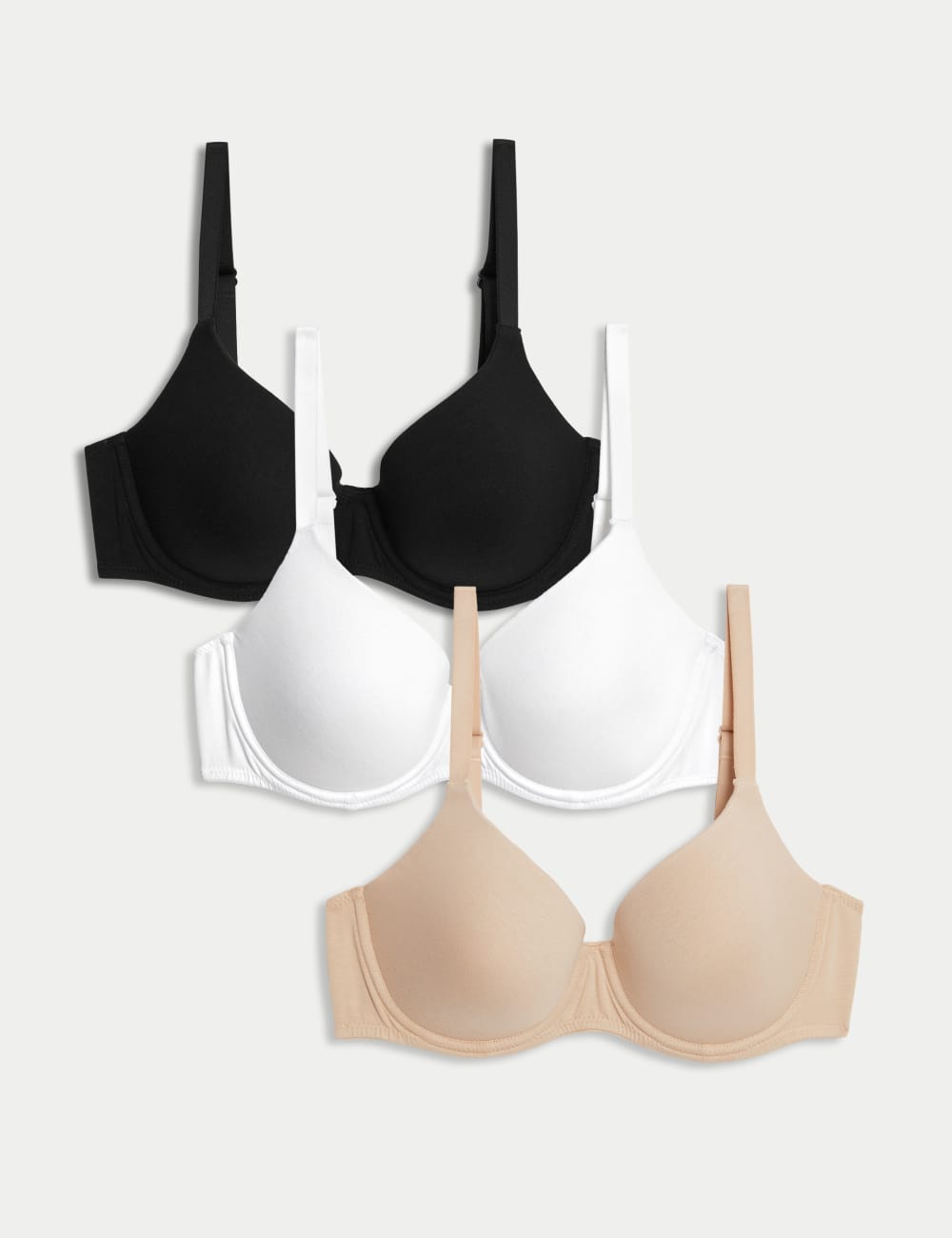 

3pk Wired Full Cup T-Shirt Bras AE Marks & Spencer, цвет Opaline mix