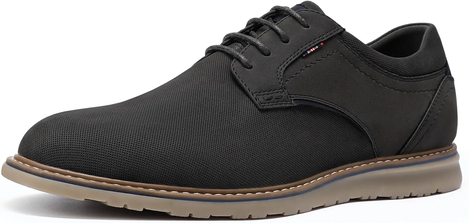 Кроссовки Allthemen Herren Anzugschhuhe Atmungsaktiv Schnürschuhe повседневные Lederschuhe Sportlich Schuhe Business Freizeit, Schwarz