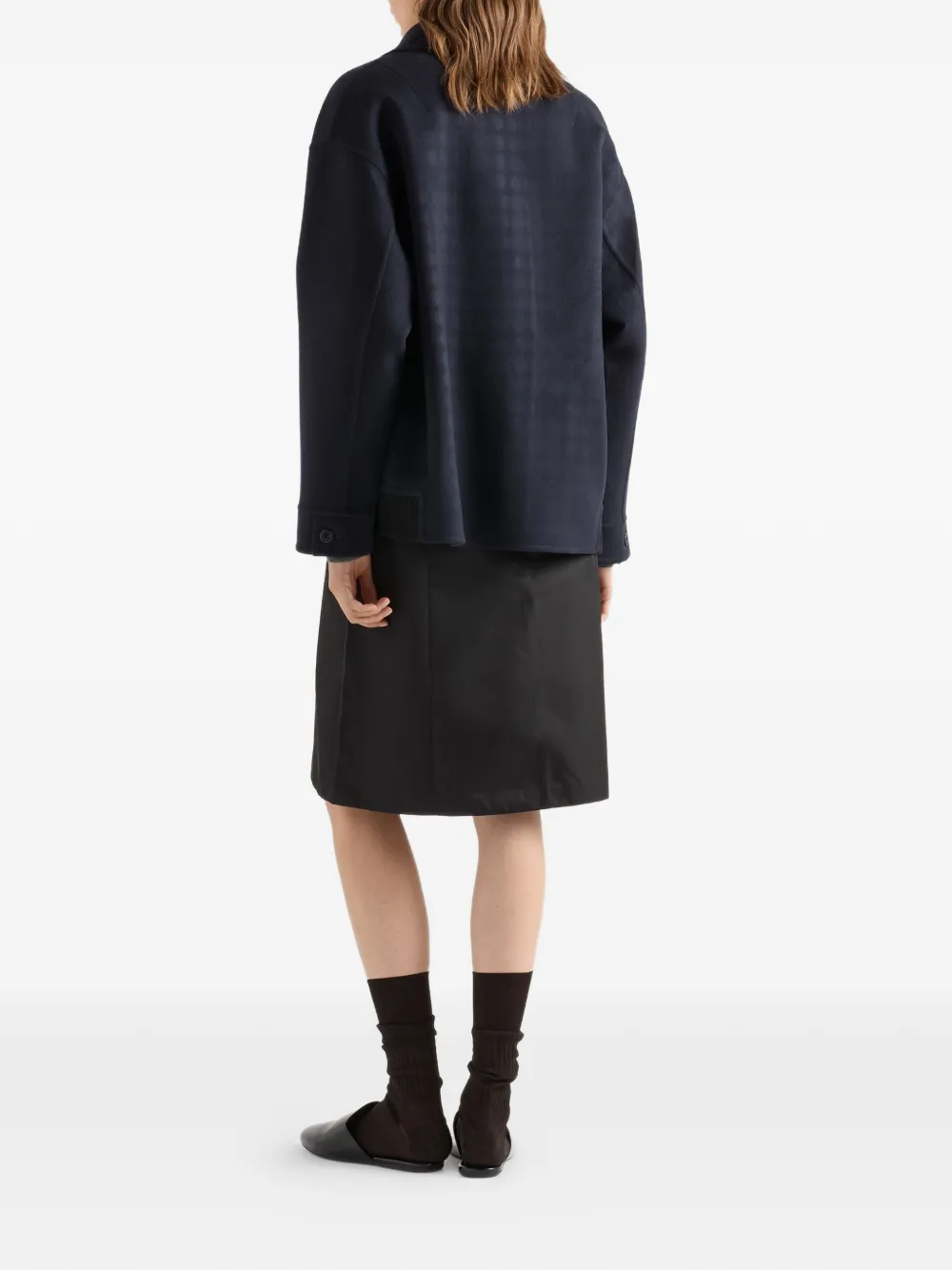 Юбка с заниженной талией и боковыми карманами Prada, черный — фото 3