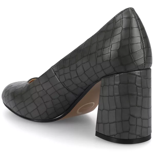 Серфина закрытые туфли на устойчивом каблуке Journee, цвет croco charcoal — фото 4