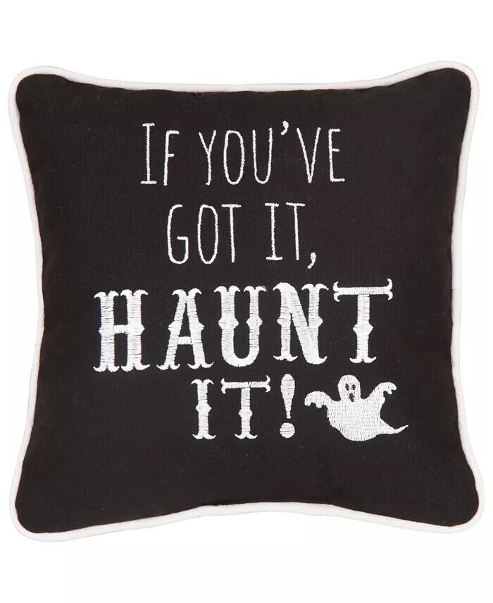 

Декоративная подушка Haunt It для Хэллоуина, 10 x 10 дюймов C&F Home, черный